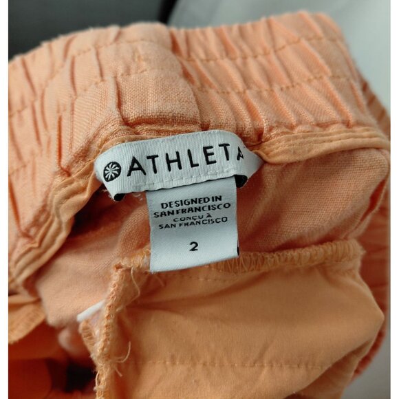 Athleta Womens Linen Jogger Pants Size 2 Peach - Picture 7 of 7
